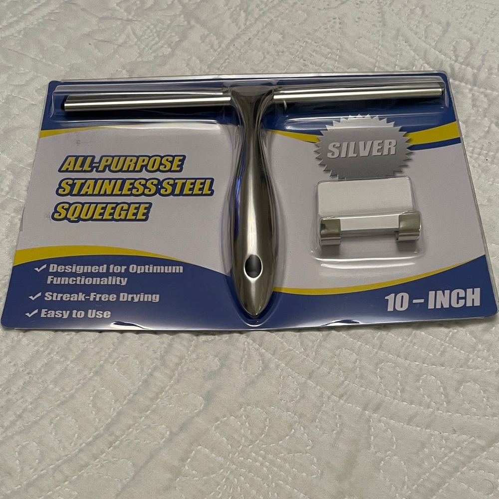 NWT ALL Purpose Stainless Steel Squeegee 10” Wide